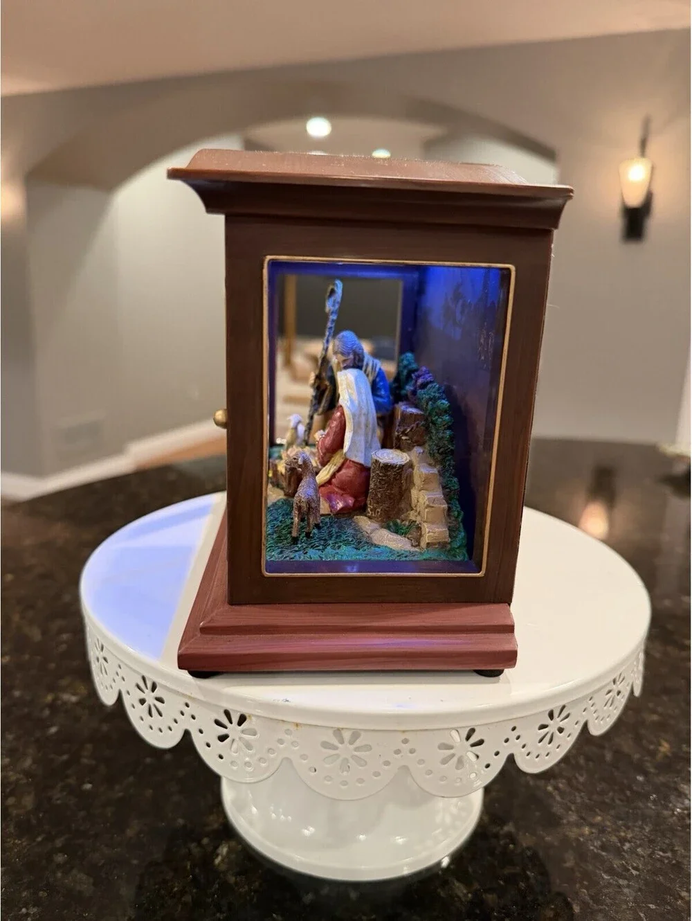 Thomas Kincaid Nativity Scene Lights & Narration Unto Us A Child Is Born Wrks
